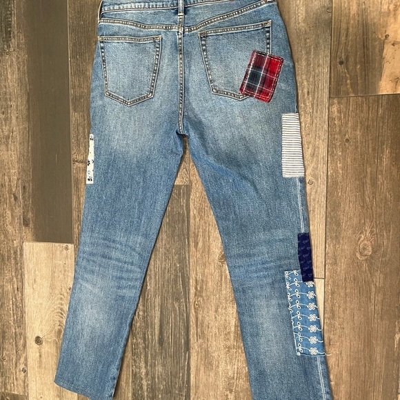 Johnny Was Amelia Boyfriend Floral Patchwork Jeans 27 Mid Rise Relaxed Fit - Picture 11 of 12